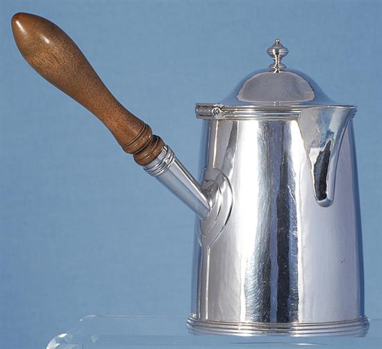 A George V Arts & Crafts silver hot milk jug, by Henry George Murphy, height 163mm, gross weight 15.4oz/481grms.